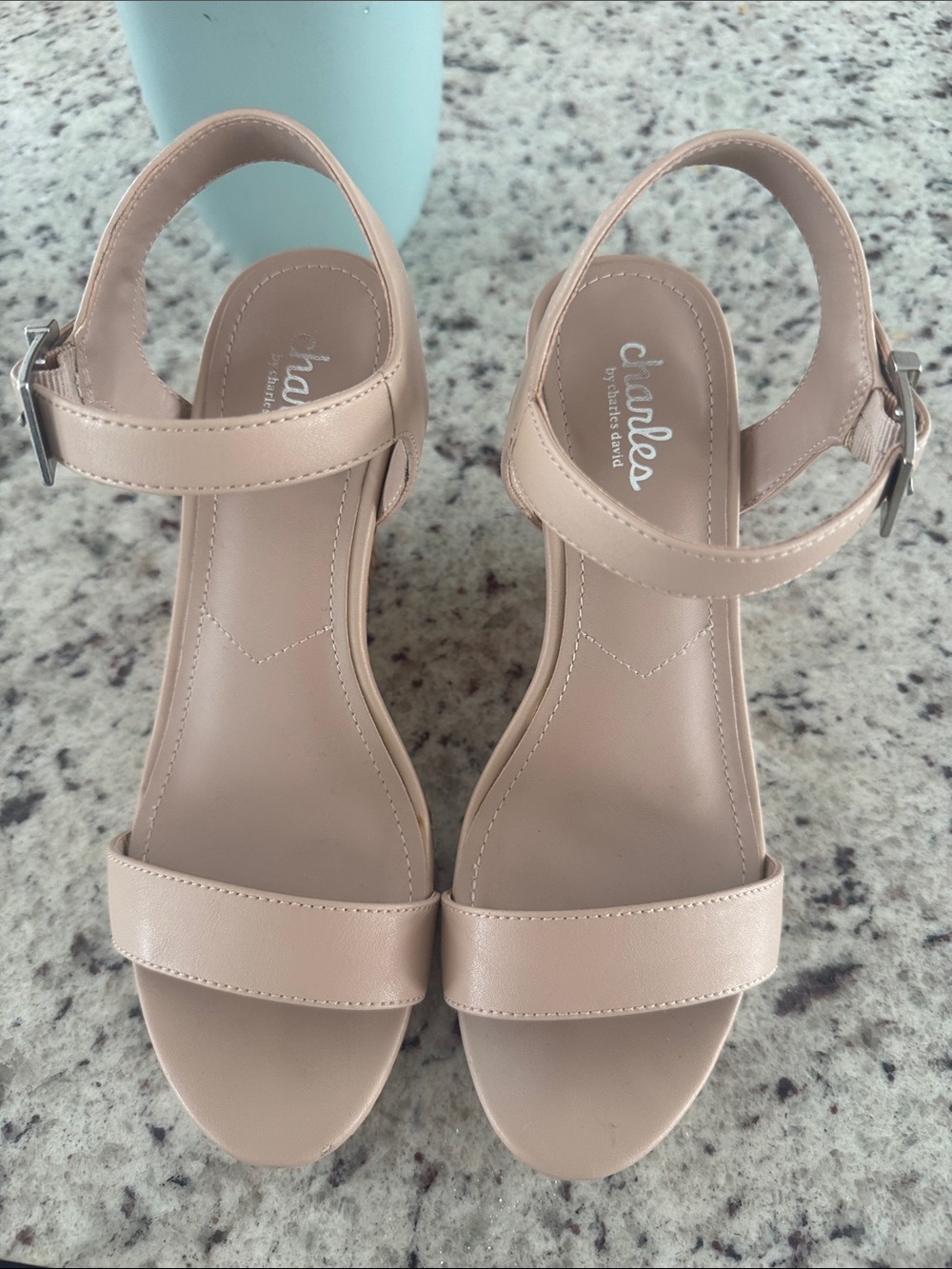 Charles By Charles David Blush Nude Ankle-Strap Sandals